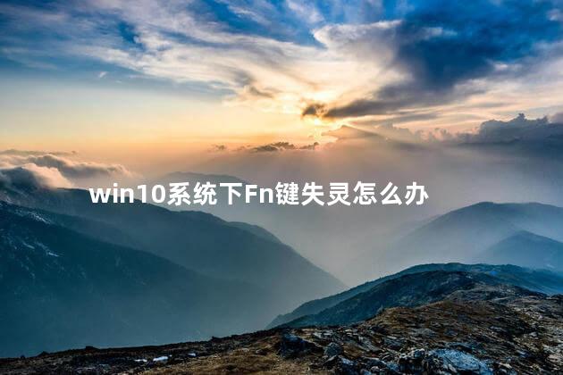 win10系统下Fn键失灵怎么办