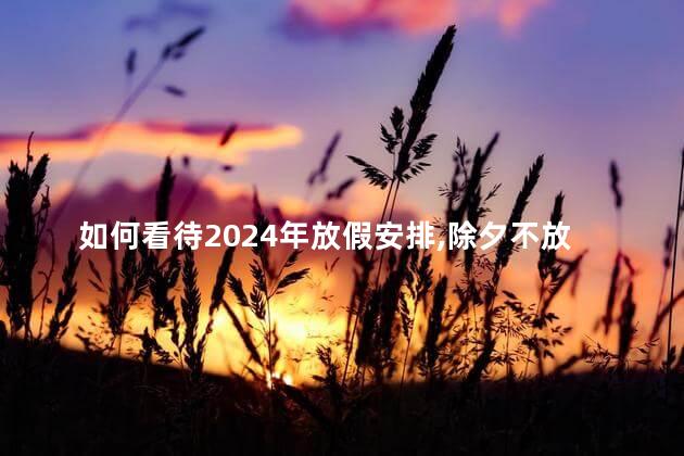 如何看待2024年放假安排，除夕不放假