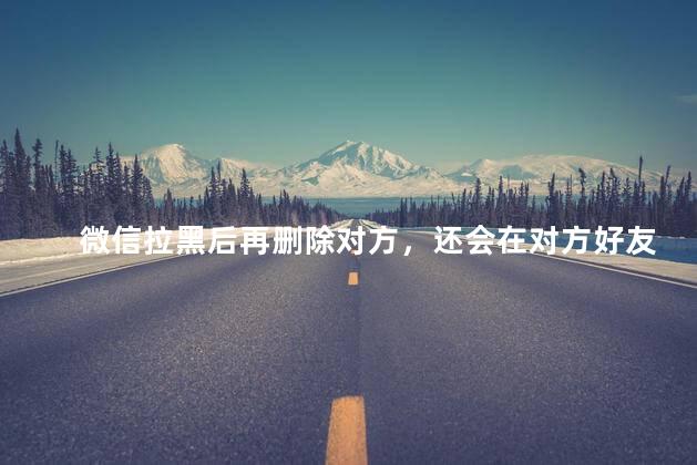 微信拉黑后再删除对方，还会在对方好友里吗