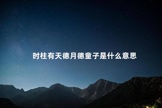 时柱有天德月德童子是什么意思