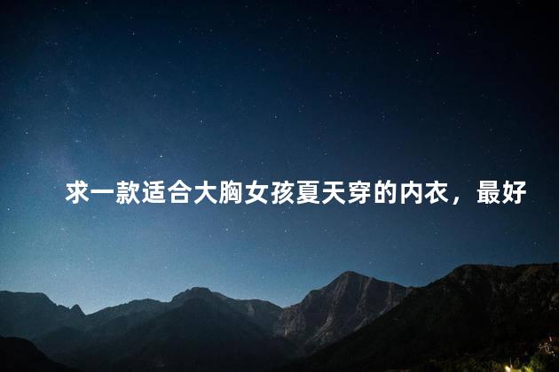 求一款适合大胸女孩夏天穿的内衣，最好能显瘦
